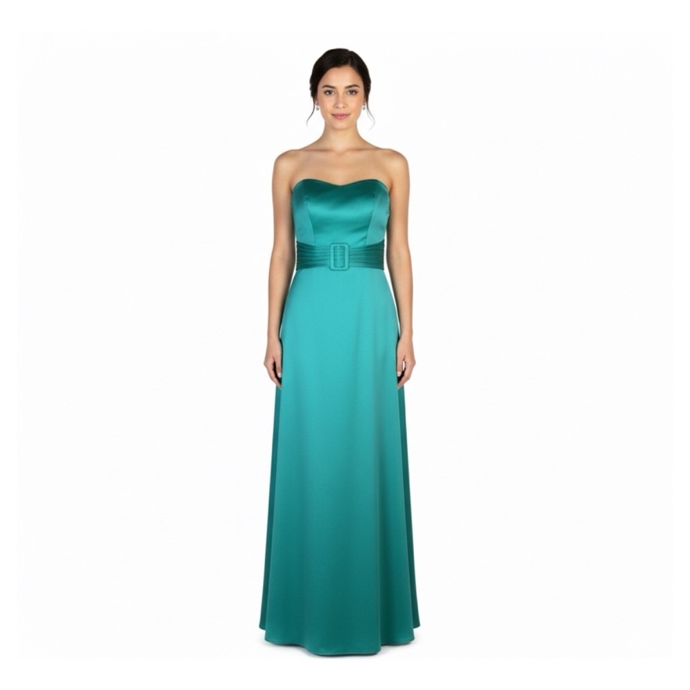 Alfred Angelo Strapless Green Maxi Bridesmaid Party Gown/Dress